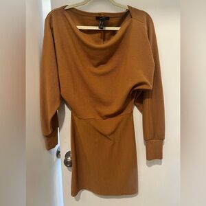 Forever 21 Tan Long Sleeve Dress, knit